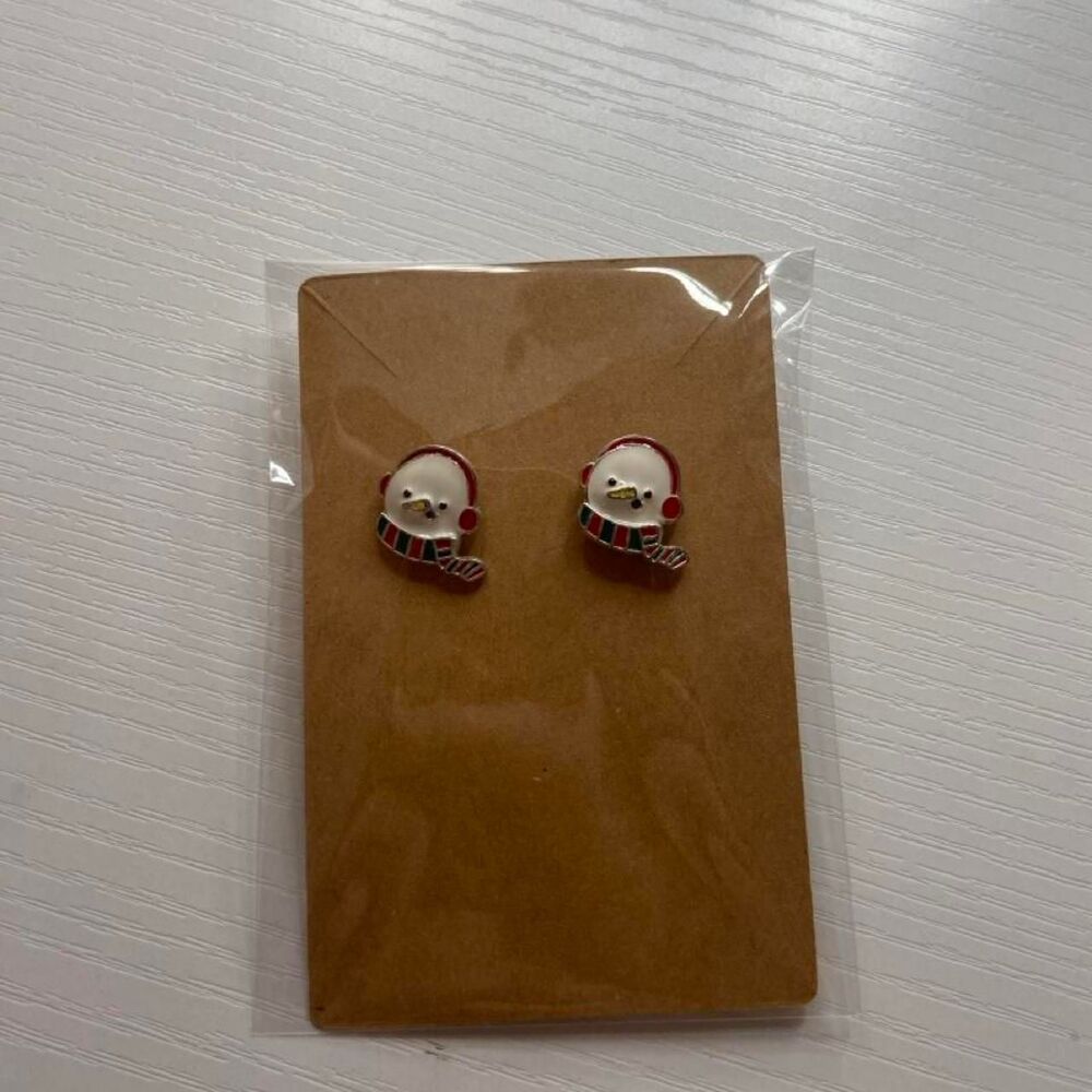 snowman stud earrings